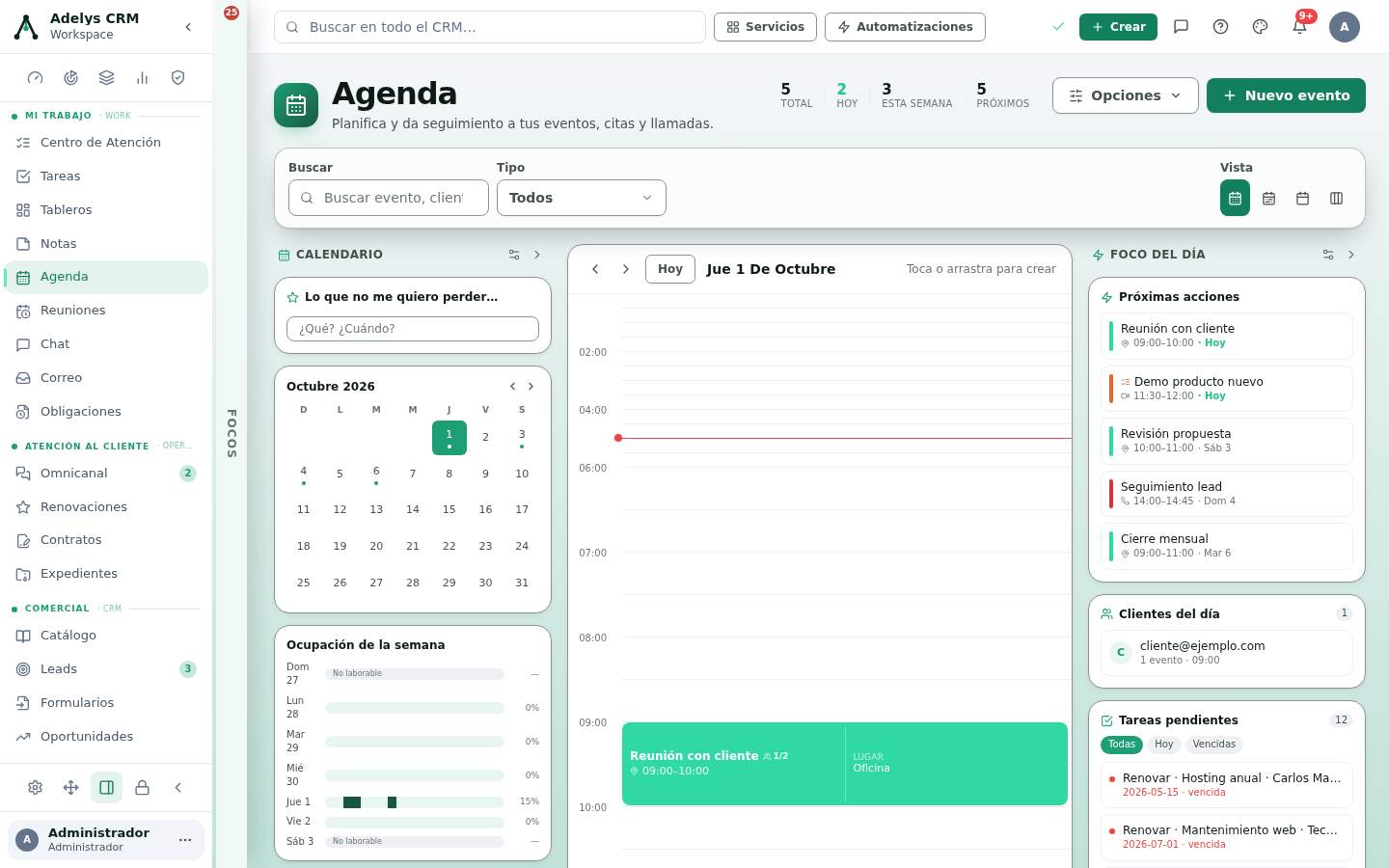 Agenda de Adelys CRM