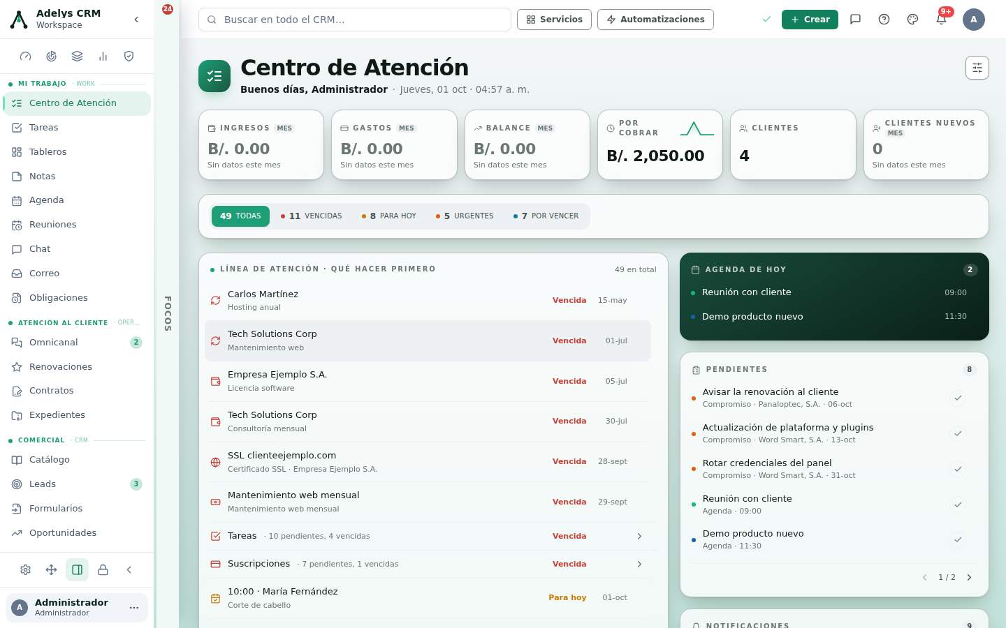 Centro de Atención de Adelys CRM